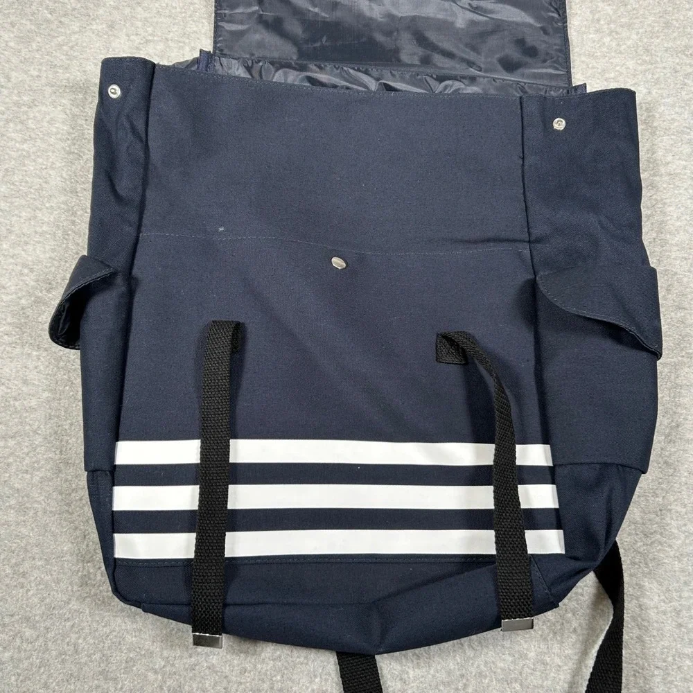 Jean Paul Gaultier Backpack‎ Navy Blue White Stripe Travel Bag Nautical